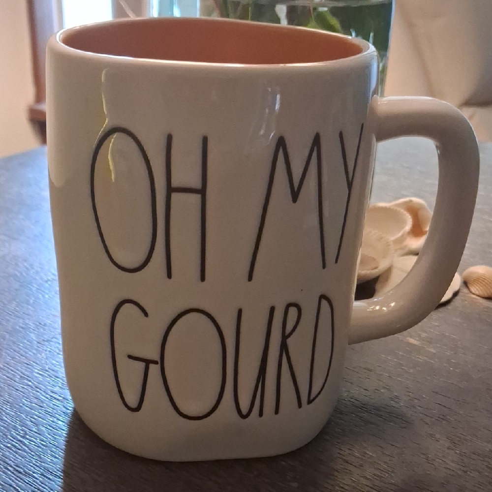 Rae Dunn Cream and Brown 'Oh My Gourd' Mug